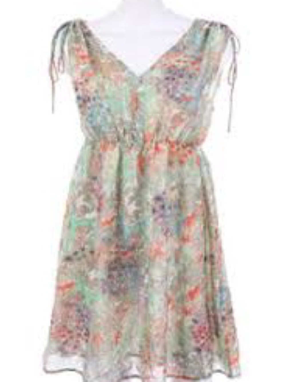 Floral V-Neck Mini Dress in Multicolor